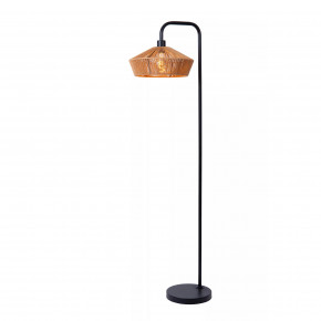 Lucide - Modello: Yunkai - Lampada da terra moderna in metallo con diffusore in rattan - Colore: Nero - Attacco Lampadina: E27 - 1 Lampadina - Watt 60W - Dimmerabile: SI - Grado di Protezione: IP20 - SKU: 10713/28/72 - Codice EAN: 5411212106209