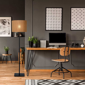 Lucide - Modello: Magius - Lampada da terra struttura in metallo e diffusore in rotan dal design moderno - Colore: Nero - Attacco Lampadina: E27 - 1 Lampadina - Watt 40W - Dimmerabile: NO - Grado di Protezione: IP20 - SKU: 03729/81/30 - Codice EAN: 5411212031327