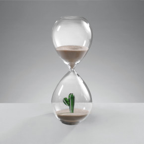 Mascagni - Clessidra in vetro con cactus h.20 - SKU: 20YO1941 - Codice EAN: 8003426001790 