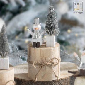 Mascagni - Modello: Feeling - Decorazione natalizia tronchetto con Pupazzo di Neve - SKU: C1551 