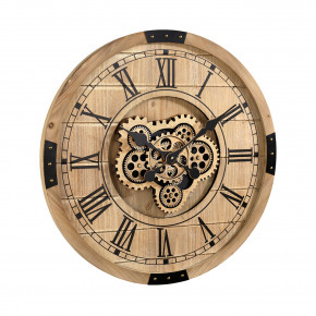 Mascagni - Orologio da parete in legno con ingranaggi a vista e numeri romani - Colore: Legno - SKU: 20VN136 - Codice EAN: 8003426004180 
