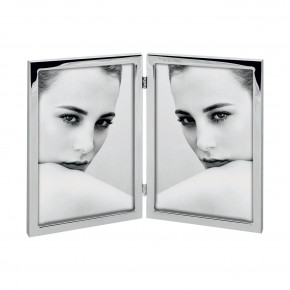 Mascagni - Portafoto da tavolo multiplo con cornice in metallo liscio dal design moderno - Colore: Cromato - Foto 13x18 - SKU: 2WAA1600-2 