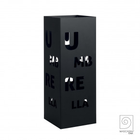 Mascagni - Portaombrelli alto in metallo dal design moderno - Colore: Nero - SKU: 20TSQUARE - Codice EAN: 8003426063248