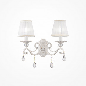 Maytoni - Modello: Grace - Applique da parete classica con paralumi in tessuto - Colore: Bianco/Oro - Attacco Lampadina: E14 - 2 Lampadine - Watt 40W - Dimmerabile: NO - Grado di Protezione: IP20 - SKU: ARM247-02-G - Codice EAN: 4260361981882 