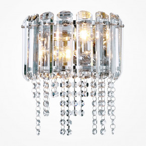 Maytoni - Modello: Hail - Appliqueda parete dal design moderno con diffusore e pendenti in vetro - Colore: Cromato - Attacco Lampadina: E14 - 2 Lampadine - Watt 40W - Dimmerabile: NO - Grado di Protezione: IP20 - SKU: MOD097WL-02CH - Codice EAN: 4251110028064 