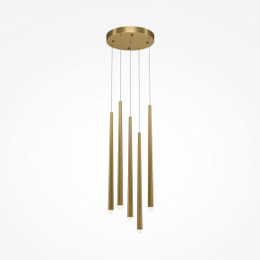 Maytoni - Modello: Cascade - Lampada a sospensione a led con cinque pendenti dal design moderno ed elegante - Colore: Ottone - Attacco Lampadina: Led Integrato - 5 Lampadine - Watt 30W - Lumen 2550 - Dimmerabile: NO - Gradi Kelvin 4000k Luce Naturale - Grado di Protezione: IP20 - Classe Energetica: A+ - SKU: MOD132PL-L36BSK2 - Codice EAN: 4099776007043 