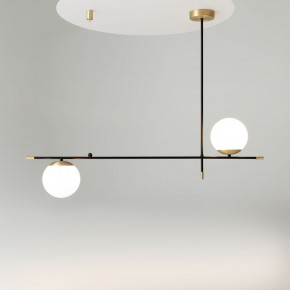 Maytoni - Modello: Nostalgia - Lampada a sospensione con diffusori a boccia dal design moderno - Colore: Nero/Oro - Attacco Lampadina: E14 - 2 Lampadine - Watt 60W - Dimmerabile: NO - Grado di Protezione: IP20 - SKU: MOD048PL-02G - Codice EAN: 4251110031149 