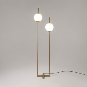 Maytoni - Modello: The Sixth Sense - Lampada da terra a LED moderna struttura in metallo e 2 paralumi in vetro - Colore: Ottone - Attacco Lampadina: Led Integrato - 2 Lampadine - Watt 12W - Lumen 750 - Dimmerabile: NO - Gradi Kelvin 3000k Luce Calda - Grado di Protezione: IP20 - Classe Energetica: G - SKU: Z020FL-L12BS3K - Codice EAN: 4099776058731