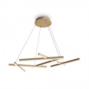Maytoni - Modello: Line - Sospensione moderna a led per salotto o ufficio - Colore: Ottone - Attacco Lampadina: Led Integrato - 1 Lampadina - Watt 75W - Lumen 3500 - Dimmerabile: NO - Gradi Kelvin 4000k Luce Naturale - Grado di Protezione: IP 20 - Classe Energetica: G - SKU: MOD016PL-L75MG4K - Codice EAN: 4251110092355 
