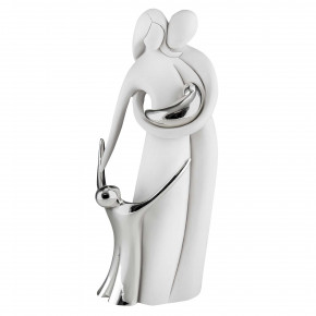 Bongelli Preziosi - Scultura da tavolo Famiglia in resina senza base - Colore: Bianco/Argento - SKU: ME1201 - Codice EAN: 1234567002484 