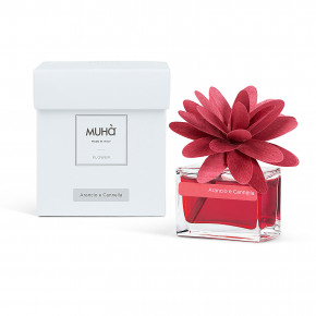 Muhà - Modello: Flower - Profumazione per ambiente diffusore in bottiglia con bastoncino a fiore - Colore: Rosso - SKU: H301 - Codice EAN: 8054619810019 