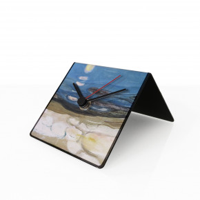 Design Object - Modello: Art Collection - Orologio da scrivania e da tavolo in metallo con magneti e calendario "MUNCH" - SKU: IT204 - Codice EAN: 1234567150383 