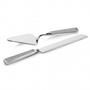 Ottaviani - Set di posate per torta in metallo con glitter - Colore: Argento - SKU: 77265 - Codice EAN: 8053288102975 