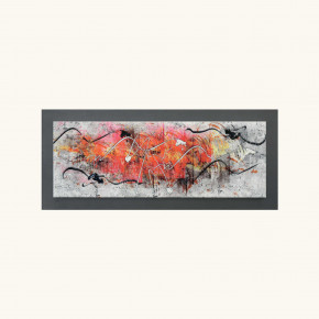 Artitalia - Quadro astratto in legno tema paesaggio in rilievo dettagli in argento - Colore: Ardesia - Tema Quadro: Astratti - Realizzazione Quadro: Dipinti su Tela - SKU: PCM1016 