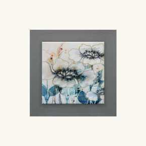 Artitalia - Quadretto moderno in rilievo in legno a tema floreale dettagli in argento 35x35 - Colore: Ardesia - Tema Quadro: Array - Realizzazione Quadro: Dipinti su Tela - SKU: PCM230 