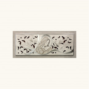 Artitalia - Capezzale moderno con decori in rilievo e dettagli foglia argento 155x65 - Colore: Argento - SKU: PD1030