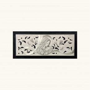 Artitalia - Capezzale con decori in rilievo moderni e dettagli foglia argento 155x65 - Colore: Ardesia - SKU: PD1031