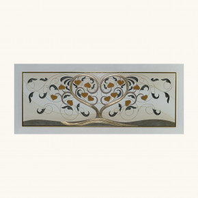 Artitalia - Quadro in legno albero della vita in rilievo dettagli foglia oro 155x65 - Colore: Oro - Tema Quadro: Astratti - Realizzazione Quadro: Pannelli in Legno - SKU: PD1041 