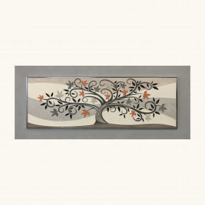 Artitalia - Pannello in legno in stile moderno con albero della vita dettagli argento 155x65 - Tema Quadro: Figurativi - Realizzazione Quadro: Pannelli in Legno - SKU: PD1080 - Codice EAN: 1234567150147 