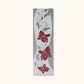 Artitalia - Quadro verticale moderno con decoro materico a fiori in rilievo 140x40 - Colore: Rosso - Tema Quadro: Array - Realizzazione Quadro: Pannelli in Legno - SKU: PD453 