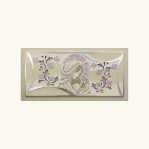 Artitalia - Capezzale Maternità in rilievo moderno decori materici e foglia argento 120x60 - Colore: Viola - SKU: PD6105 