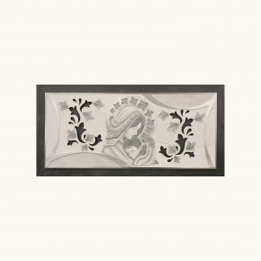Artitalia - Capezzale moderno Maternità in rilievo decori materici e foglia argento 120x60 - Colore: Ardesia - SKU: PD6107 