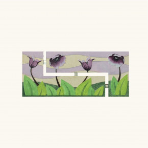 Artitalia - Quadro in legno in rilievo decori materici e dettagli foglia argento 155x65 - Colore: Viola - Tema Quadro: Floreali - Realizzazione Quadro: Pannelli in Legno - SKU: PD672 - Codice EAN: 1234567148427 