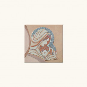 Artitalia - Capezzale classico quadro per camera da letto con la maternità glitterato 35x35 - Colore: Rosa - SKU: PDA047 - Codice EAN: 1234567149462