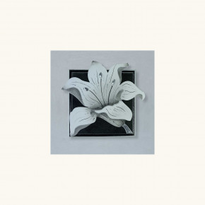 Artitalia - Quadretto in legno a tema materico in rilievo floreale foglia argento 35x35 - Colore: Ardesia - Tema Quadro: Array - Realizzazione Quadro: Pannelli in Legno - SKU: PDA058 