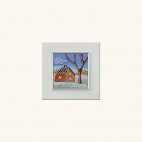 Artitalia - Quadretto con tema Inverno stile materico con colori fluorescenti moderno 35x35 - Tema Quadro: Paesaggi - Realizzazione Quadro: Pannelli in Legno - SKU: PDA40 