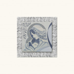 Artitalia - Capezzale in rilievo classico con cornice oro e decori materici glitterati 70x70 - Colore: Ardesia - SKU: PDF709 - Codice EAN: 1234567150093