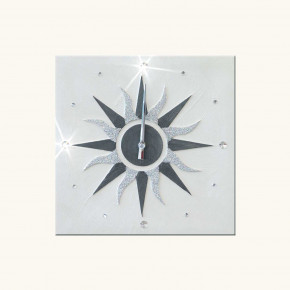 Artitalia - Orologio da parete a tema il Sole in rilievo decori materici e glitter argento - SKU: PDOR20C-