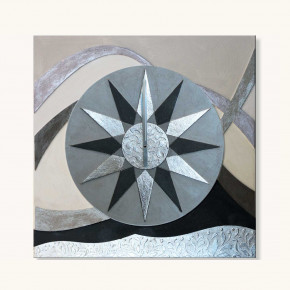 Artitalia - Orologio da parete tema e decori materici con dettagli in foglia argento - Colore: Blu - SKU: PDOR702 - Codice EAN: 1234567149875