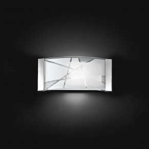 Perenz - Modello: Fish - Applique rettangolare piccola moderna in metallo con paralume in vetro decorato - Colore: Bianco - Attacco Lampadina: E27 - 1 Lampadina - Watt 60W - Dimmerabile: NO - Grado di Protezione: IP20 - Classe Energetica: A+ - SKU: 5944 - Codice EAN: 8023559501974