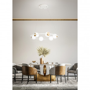 Perenz - Modello: Ball - Lampada a sospensione con diffusori a LED e struttura in alluminio verniciata - Colore: Bianco - Attacco Lampadina: Led Integrato - 6 Lampadine - Watt 80W - Lumen 5820 - Dimmerabile: NO - Gradi Kelvin 3000k Luce Calda - Grado di Protezione: IP20 - Classe Energetica: A+ - SKU: 8000BLC - Codice EAN: 8023559532558