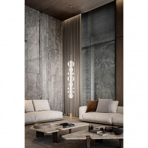 Perenz - Modello: Bubbles - Lampada da terra a led con struttura in metallo diffusore in vetro - Colore: Oro - Attacco Lampadina: Led Integrato - 1 Lampadina - Watt 37W - Lumen 2960 - Dimmerabile: NO - Gradi Kelvin 3000k Luce Calda - Grado di Protezione: IP20 - SKU: 8165TRLC - Codice EAN: 8023559545534