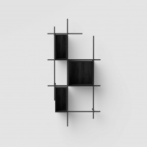 Pezzani - Modello: Libra - Libreria da parete in acciaio e contenitori in legno dal design moderno - SKU: 0/72-4.COMP-2 