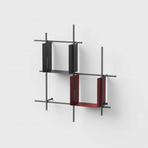 Pezzani - Modello: Libra - Libreria da parete in acciaio tubolare con contenitori in acciaio - SKU: 0/72-1.COMP-1 