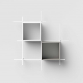 Pezzani - Modello: Libra - Libreria da parete in acciaio tubolare con contenitori in legno - SKU: 0/72-1.COMP-2 