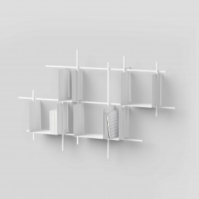 Pezzani - Modello: Libra - Libreria da parete larga con struttura e contenitori in acciaio design moderno - SKU: 0/72-5.COMP-1 