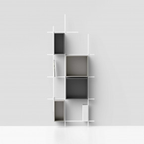 Pezzani - Modello: Libra - Libreria da parete verticale piccola di design moderno contenitori in legno - SKU: 0/72-3.COMP-2 