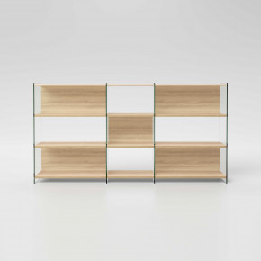Pezzani - Modello: Byblos - Libreria in legno con fianchi in vetro dal design moderno ed elegante - SKU: 0/70.COMP-31 