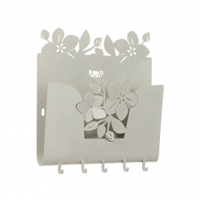 Arti e Mestieri - Modello: Fior di Loto - Porta chiavi da parete con port lettere in metallo - SKU: 0CH3312 
