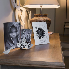 Arti e Mestieri - Modello: Fior di Loto - Porta foto elegante da tavolo in metallo - SKU: 0PF3286 