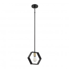 Quoizel - Modello: Bismarck - Lampada a sospensione con struttura in acciaio dal design moderno a 1 luce - Colore: Nero - Attacco Lampadina: E27 - 1 Lampadina - Watt 60W - Dimmerabile: NO - Grado di Protezione: IP20 - Classe Energetica: A - SKU: QZ-BISMARCK-MP-EK - Codice EAN: 5024005593317 