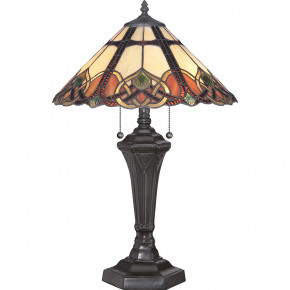 Quoizel - Modello: Cambridge - Lampada da tavolo classica in acciaio con paralume in vetro tiffany a 2 luci - Colore: Bronzo - Attacco Lampadina: E27 - 2 Lampadine - Watt 75W - Dimmerabile: NO - Grado di Protezione: IP20 - Classe Energetica: A - SKU: QZ-CAMBRIDGE-TL - Codice EAN: 5024005270713 