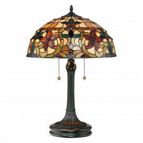 Quoizel - Modello: Kami - Lampada da tavolo in stile classico in metallo diffusore in vetro tiffany 2 luci - Colore: Bronzo - Attacco Lampadina: E27 - 2 Lampadine - Watt 60W - Dimmerabile: NO - Grado di Protezione: IP20 - Classe Energetica: A - SKU: QZ-KAMI-TL - Codice EAN: 5024005212713 