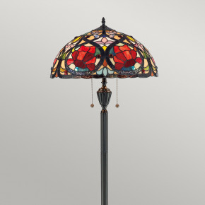 Quoizel - Modello: Larissa - Lampada da terra classica in metallo con diffusore in vetro tiffany a 2 luci - Colore: Bronzo - Attacco Lampadina: E27 - 2 Lampadine - Watt 100W - Dimmerabile: NO - Grado di Protezione: IP20 - Classe Energetica: A - SKU: QZ-LARISSA-FL - Codice EAN: 5024005212911 