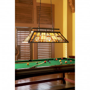 Quoizel - Modello: Inglenook - Lampadario classico lineare in metallo con paralume in vetro tiffany a 3 luci - Colore: Bronzo - Attacco Lampadina: E27 - 3 Lampadine - Watt 100W - Dimmerabile: NO - Grado di Protezione: IP20 - Classe Energetica: A - SKU: QZ-INGLENOOK-ISLE - Codice EAN: 5024005214311