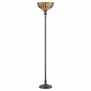 Quoizel - Modello: Kami - Piantana in stile classico in metallo e diffusore in vetro tiffany 1 luce - Colore: Bronzo - Attacco Lampadina: E27 - 1 Lampadina - Watt 100W - Dimmerabile: NO - Grado di Protezione: IP20 - Classe Energetica: A - SKU: QZ-KAMI-UL - Codice EAN: 5024005212812 